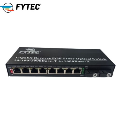 FYTEC - SWITCH POE REVERSE  / Port 1-7 POE in, Port 8 POE + 2FE 5KM  + out12V Passive PoE /  8 port 10/100/1000M Reverse PoE Cod.325