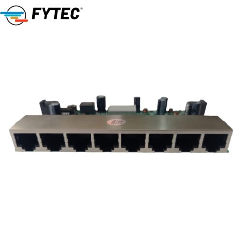 FYTEC -  SW 8 Port 10/100/1000Mbps Reverse POE PCB board, support Vlan, DC5V&DC12V, Port 1-7 POE IN, Port 8 POE OUT Cod.815